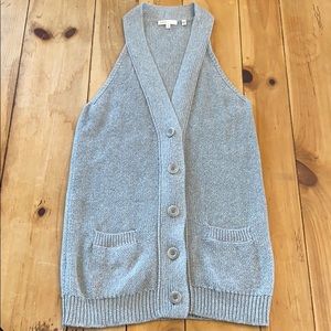 Vince Cotton Racer Back Button Up Sweater Vest